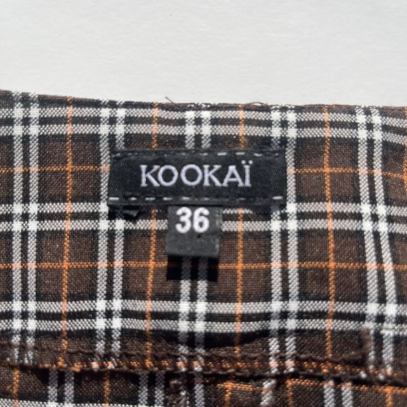 Kookai Plaid Mini Skirt Dark Academia Fall Size 36 - Picture 8 of 9